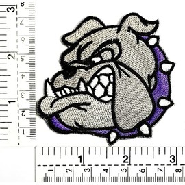 HHO Patch Set 3 Pieces. Pitbull Bulldog Gray Head Dog Cartoon Patch English Bulldog Embroidered Iron on Patches Sewing DIY Badge Patches Clothing Backpacks Jeans T-Shirt Caps