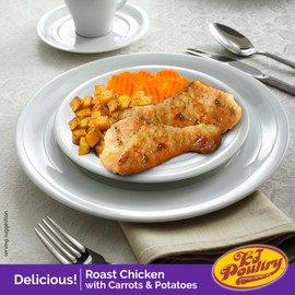 KJ Poultry Kosher for Passover Gluten Free Meals, Roast Chicken with Potato & Carrots, Halal, (6 Pack) Prepared Entree Fully Cooked, Shelf Stable Microwave Dinner, Travel Military Camping