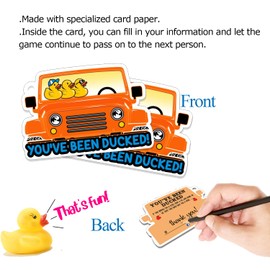 Duck Tags, You've Been Ducked - Ducking Game Card,Funny Duck Card for SUV,Truck,You've Been Ducked Game Lovers,Duck Cards with Rubber Bands 2.75x1.85inches(Orange)