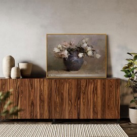 OIQArtOIQ Vintage Landscape Canvas Wall Art Framed Natural Scenery Painting Artwork Prints France Country Wilderness Farmhouse Decor Pictures Kitchen Bedroom Living Room Bathroom