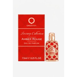 Orientica Luxury Collection Amber Rouge Eau De Parfum - Woody, Amber, Saffron, Praline, Jasmine, Orange, Oak Moss, Seaweed - Arabic Perfume for Men & Women - 0.25 Oz/7.5ml Mini Splash