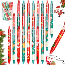 DTXYBC Christmas Ballpoint Pens, Pack of 24 Christmas Pens, 0.5 mm Print Christmas Ballpoint Pen, Perfect as Christmas Gifts for Students, Children and Colleagues