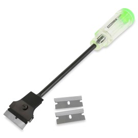 OEMTOOLS 25500 Razor Blade Scraper Tool With Extended Sure-Grip Handle, Glass, Paint, Sticker Scraper And Electric Stove Top Cleaner Tool, 11.5" Long Reach, Includes Razor Blades