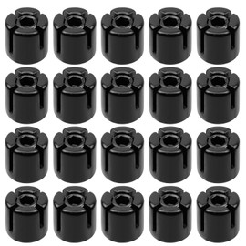 Pastlla 20 Pcs Black Cross Cable Clamps, 316 Stainless Steel Cable Clips, No Drilling Required Wire Rope Wall Trellis Kit Fittings, for Steel Wire Nets, Vines and Climbing Plants(Fit 2/25" Cable)