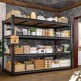 DurayLoly 59.8"W Metal Shelving 59.8"H Storage Shelves 2200LBS Garage Shelving Adjustable Metal Shelves Heavy Duty 4 Tier Pantry Shelf for Basement Warehouse Pantry Supermarket 59.8"W x 24"D x 59.8"H