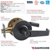 OAKMOORE Commercial Door Handle Black - Grade 2 Lockset -