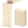 Ivory Boho Cheesecloth Table Runner 12 Pack 17x108 Inch Sheer