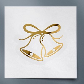 Decal Stickers of Wedding (Metallic Gold) (Set of 2) Premium Waterproof Vinyl Decal Stickers for Laptop Smartphone Car Dirt Bike Wall Room Mason Jar Bathtub Door - BICVER1c44801GOW19Y24