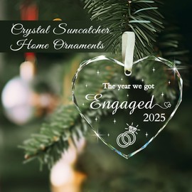 Engagement Gifts for Couples Engaged Ornament 2025 - Our First Christmas Ornament Bride to Be - Engagement Party Decorations, Newly Women Fiance Present (Engaged)