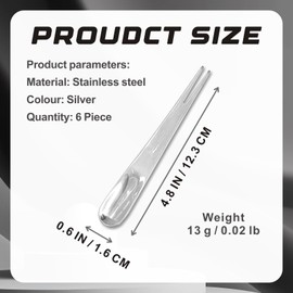 6 PCS Dual Use Stainless Steel Forks and Spoons