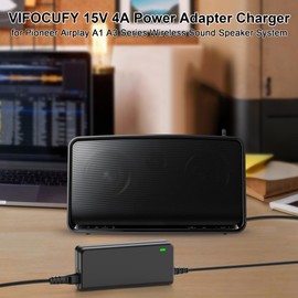 VIFOCUFY 15V 4A AC/DC Adapter Charger for Pioneer Airplay A1 A3 Series XW-SMA XWSMA XW-SMA1 XW-SMA1-K Wireless Sound Speaker System S065BP1500400 60W Charger Power Supply Cord with UL Listed
