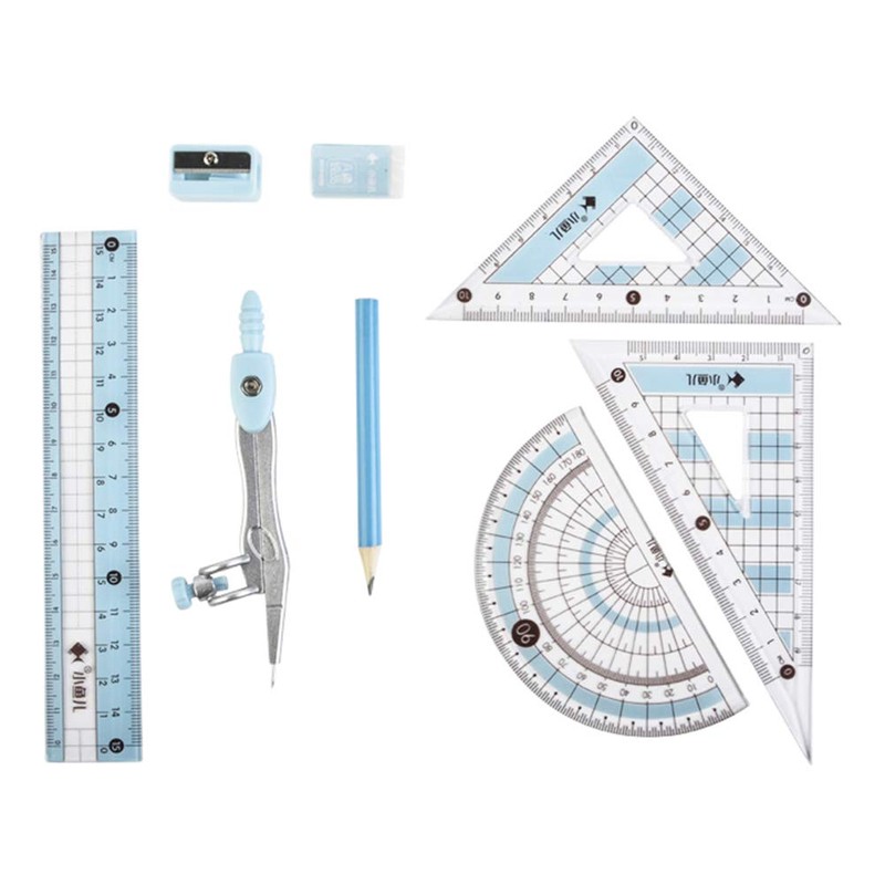 waremew 8 Pcs Compass/Math Set for Students with Shatterproof Storage