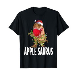 Apple Saurus Family Christmas Xmas Light Rex Pajama Pj T-Shirt