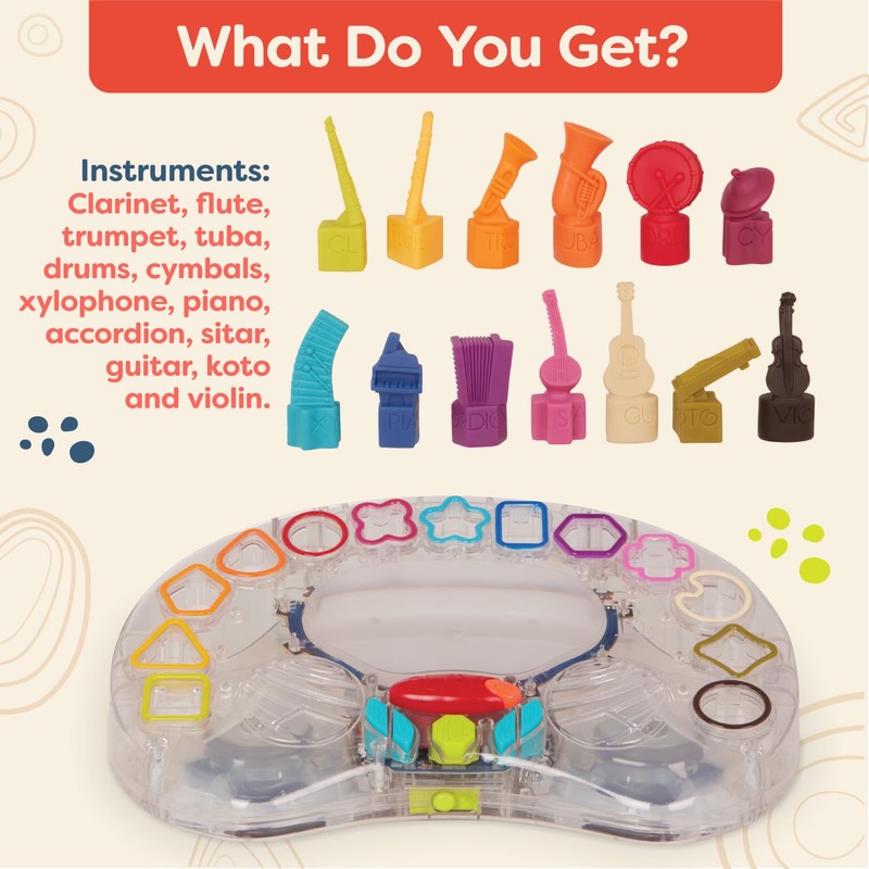 B. toys – B. Symphony Musical Toy Orchestra for 3+