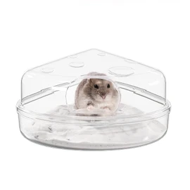 BUCATSTATE Hamster Toilet, Cheese, Corner Toilet, House, Comfortable, Clean, Clear Type, Bathroom, Washroom, Splatterproof, Deodorizing, Loose, Easy to Clean, Medium, Transparent