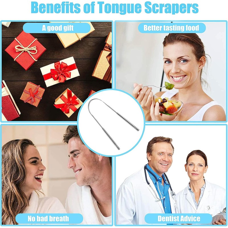 Raspador de lengua de acero inoxidable Zlongron en U para