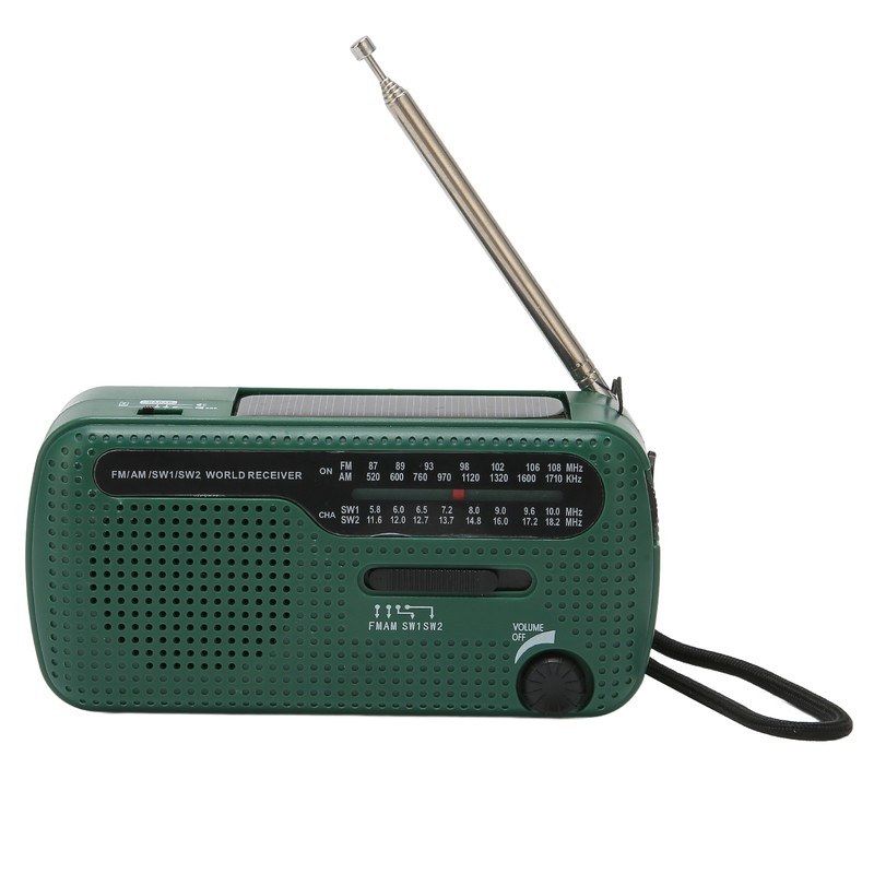 Hand Crank Solar Radio AM FM SW1 SW2 Camping LED