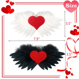 Vehomy 2Pcs Guinea Pig Valentine's Day Outfit Guinea pig Angel Wings with Love Heart Costume Small Pet Love Heart Angel Wings Costume Vest Harness for Ferret Guinea pig