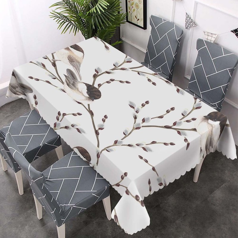 Walmsco Tablecloth Grey Gold Marble Print Decor For Dining Room