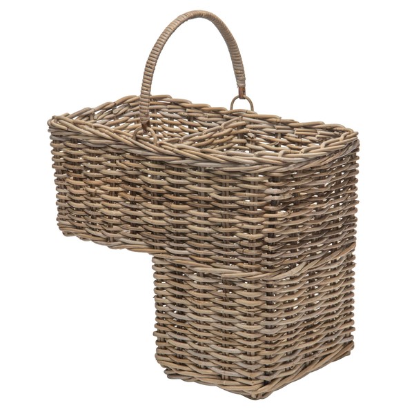 KOUBOO Rattan Kobo Stair Step Basket with Folding Handle, Collect,