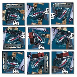 B Dazzle Great Lakes Light Scramble Squares 9 Piece Puzzle
