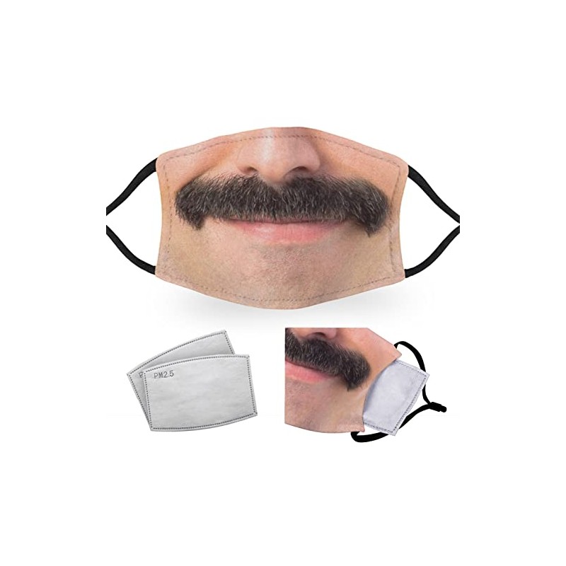Caucasian Moustache Smile - Adult Face Masks - 2 Filters