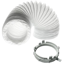 SPARES2GO Vent Hose + Vented Adaptor Ring Nut Socket Kit for Tricity Bendix Autodryer Tumble Dryers (2m / 4" Hose)