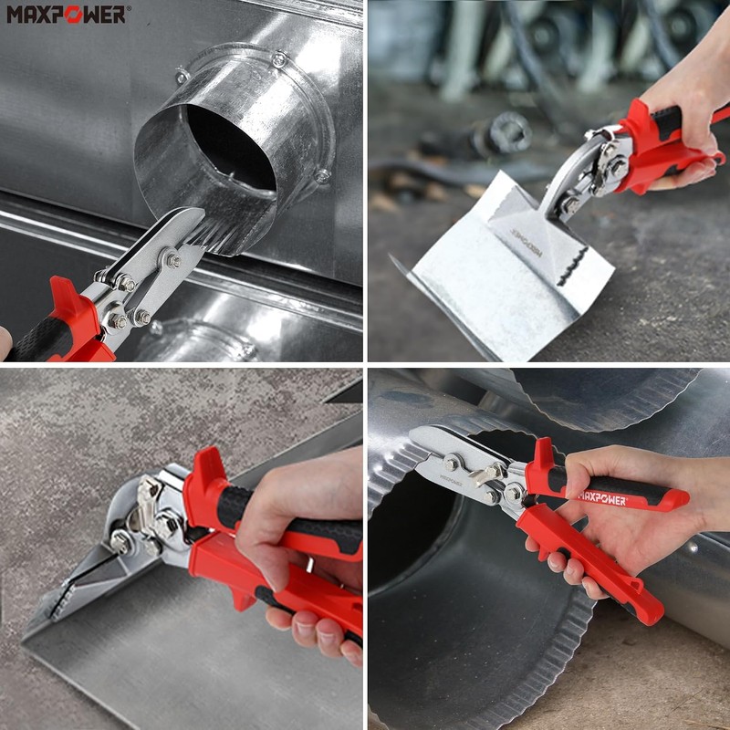 MAXPOWER Sheet Metal Hand Seamer, 5-Blade Pipe Crimper & 3"