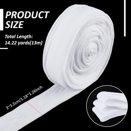 BENECREAT 14.21 Yards Cotton Bias Bindnig Tape, 1.18Inch Wide White Single Fold Bias Tape for Sewing Seaming Hemming Piping Quilting Projects