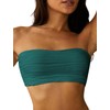 ZAFUL Women Textured Bandeau Bikini Top Lace up Strapless Swimsuit