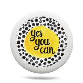 Uanvaha Yes You Can Outdoor Flying Disc Black Polka Dots Ultimate Disc 175g for Boys Girls Men Women Birthday Christmas