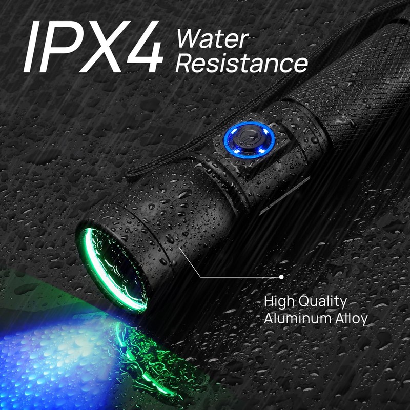 Consciot UV Flashlight Blacklight USB-C Rechargeable, 365nm LED Ultraviolet Light,