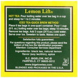 Bigelow, Black Tea, Lemon Lift, 20 Tea Bags, 1.37 oz (38 g)