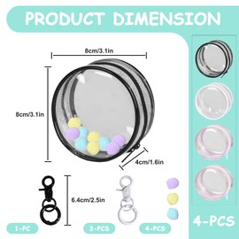 4 Pcs Clear Figure Display Bag, Blind Box Keychain Case Lipsticks Carrying Bag, Great Carrying Case Boxes Mini Figures