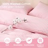 TOCOMOA Pink Gingham Duvet Cover Bedding Set 100% Washed Cotton