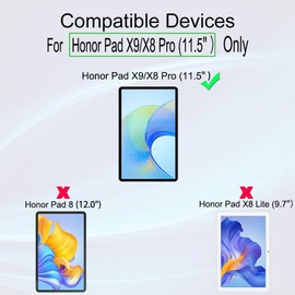 Ibywind Screen Protector Compatible with Honor Pad X9/X8 Pro (11.5 Inches), with Easy Install Kit (Centre Frame), Bubble-Free, Scratch-Resistant Screen Protector with 9H Hardness
