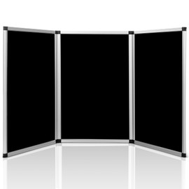 Sherr 3 Panel Trade Show Presentation Board, 72 x 35.3 inches Tri Fold Display Board, Black Single Sided Tabletop Display, Folding Panel for Trade Show Table Top