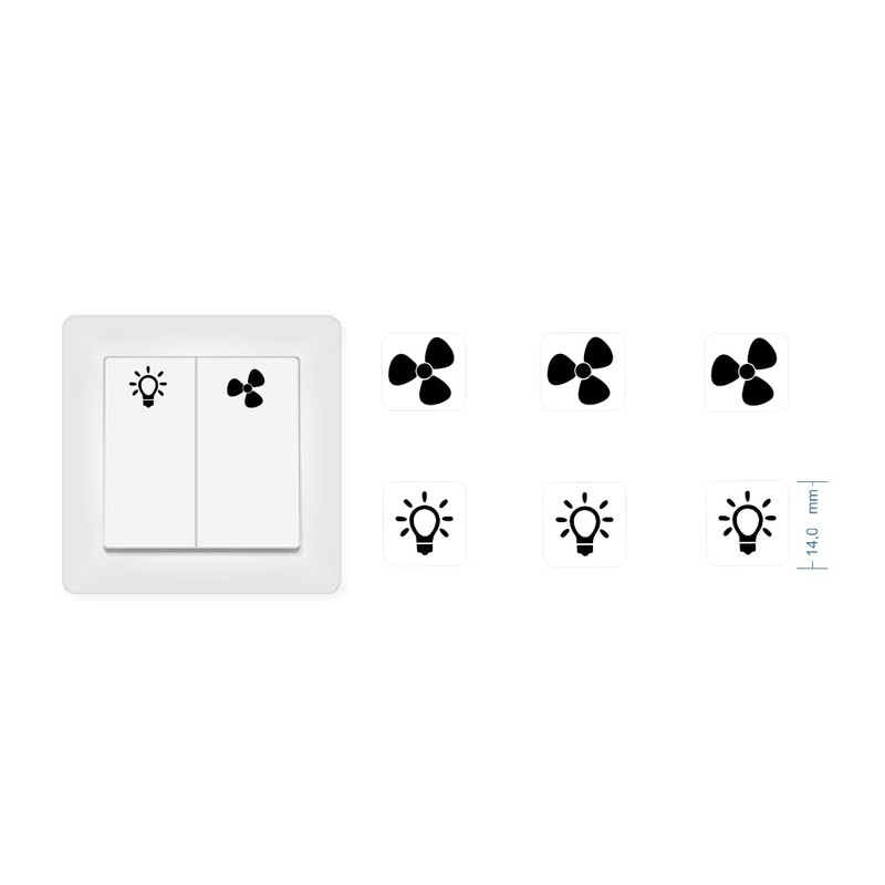 Switch Sticker Set with 3 x Fan and 3 x