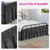 RIMELA Dark Grey Bed Skirts with Split Corners Queen Size