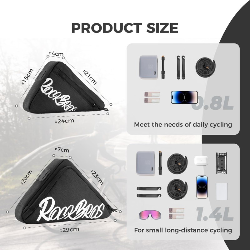 ROCKBROS Frame Bag Bicycle Triangle Bag for MTB Road Bikes