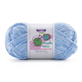 1 Skeins Soft Fluffy Velvet Yarn, Chenille Chunky for Hand Knitting and Crocheting DIY Craft, Amigurumi Crochet Yarns（196.8yds, 3.5oz） (Light Blue)