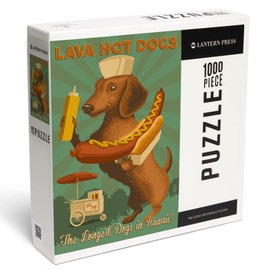 Lantern Press 1000 Piece Jigsaw Puzzle, Hawaii, Lava Hot Dogs, Dachshund, Retro Hotdog Ad
