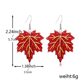 Thanksgiving Earrings for Women Fall Pumpkin Maple Leaf Turkey Dangle Earrings Thanksgiving Fall Themes Drop Earrings (E Style)