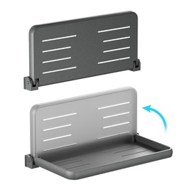 Aluminum RV Folding Wall Shelves 12 Inch Collapsible Fold Down Bookshelf for Camper - Small Foldable Trailer Interior Hidden Bedside Storage Rack 2 Pack