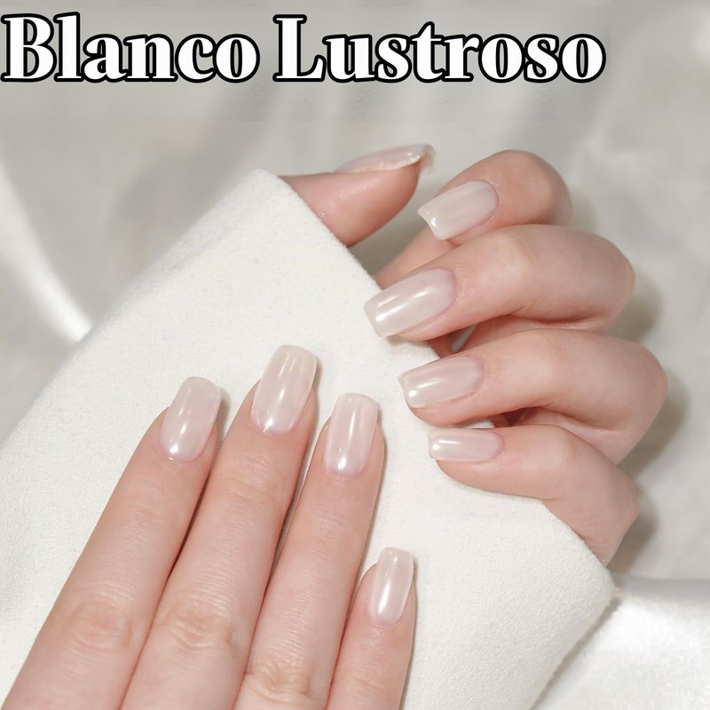 GAOY Polvo para uñas perla cromo blanco, pigmento brillante con