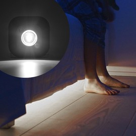 LED Wireless Infrared Motion Sensor Night Light, Mini Battery Power Super Long Standby Time Wardrobe Cabinet Lamp, Motion Dual Sensor Mode Light Indoor and Outdoor (Black)