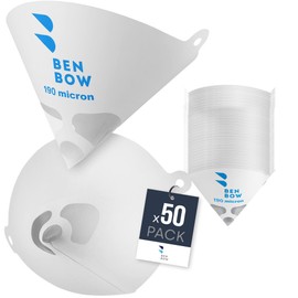 BenBow Paint Sieve 190µ x 50 Pieces - Disposable Paper Filter with Nylon Fabric - for Filtering Paints and Paints from Contamination