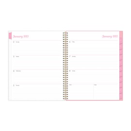 Blue Sky 2023 Weekly and Monthly Planner, January - December, 8.5" x 11", Frosted Cover, Wirebound, Mimi Pink (137264-23)