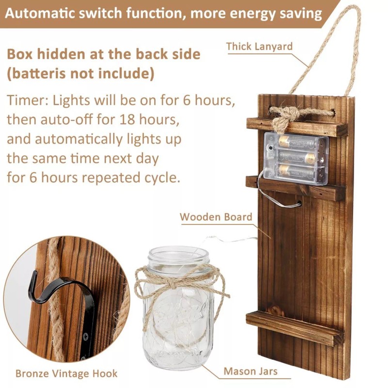 OurWarm Sunflower Mason Jar Sconces Wall Decor Set of 2