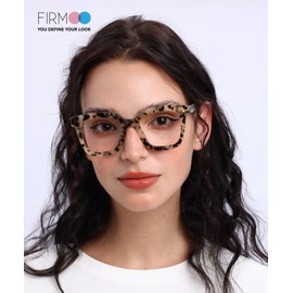Firmoo Oversized Blue Light Filter Glasses Without Prescription Women Men Square Frame Computer Glasses Anti-Reflective Blue Light UV Protective Glasses for Screens, Pattern.